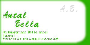 antal bella business card